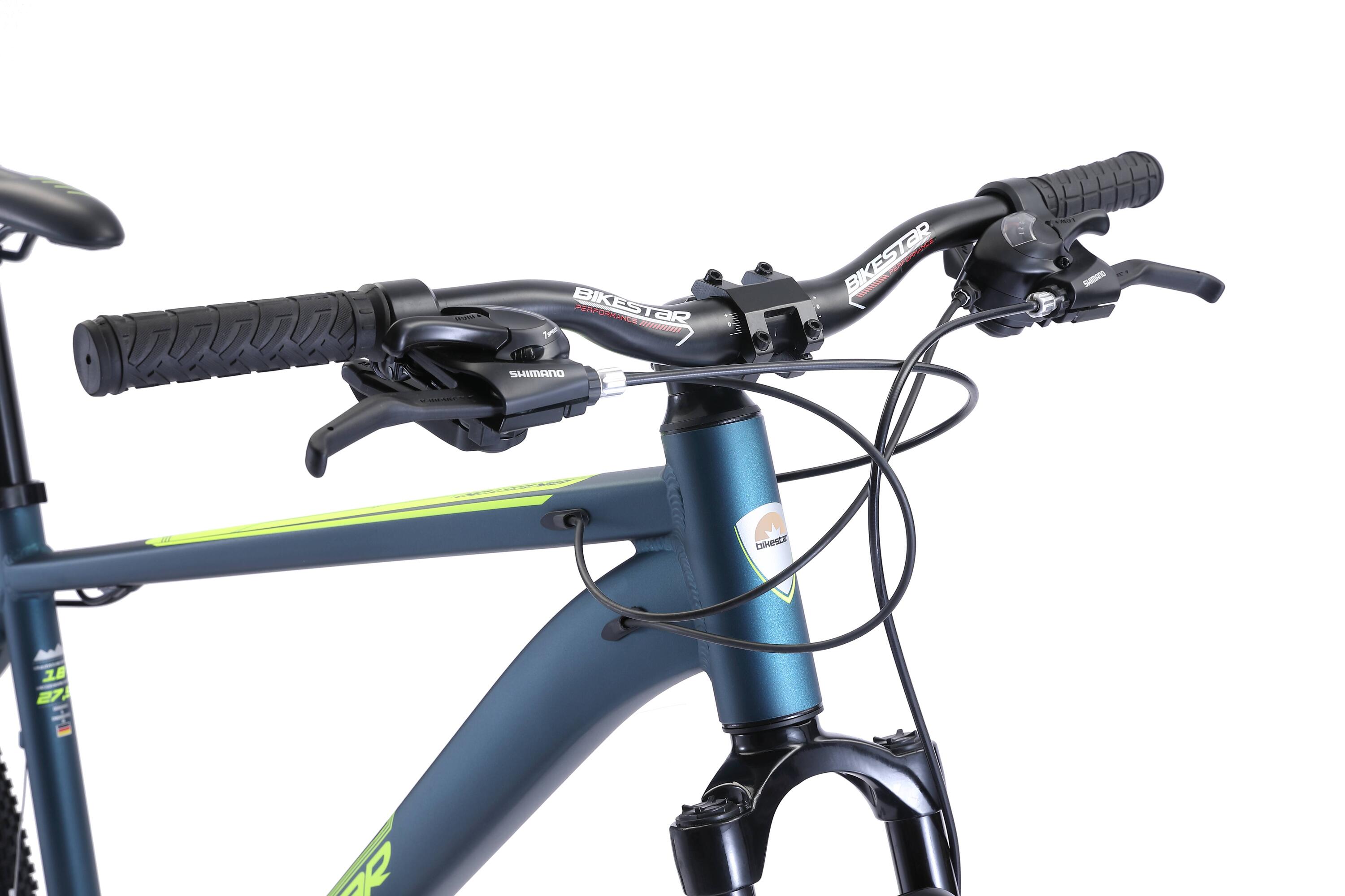 Bikestar Hardtail MTB Alu Sport L 27.5 inch 21 speed Blauw/geel 6/6