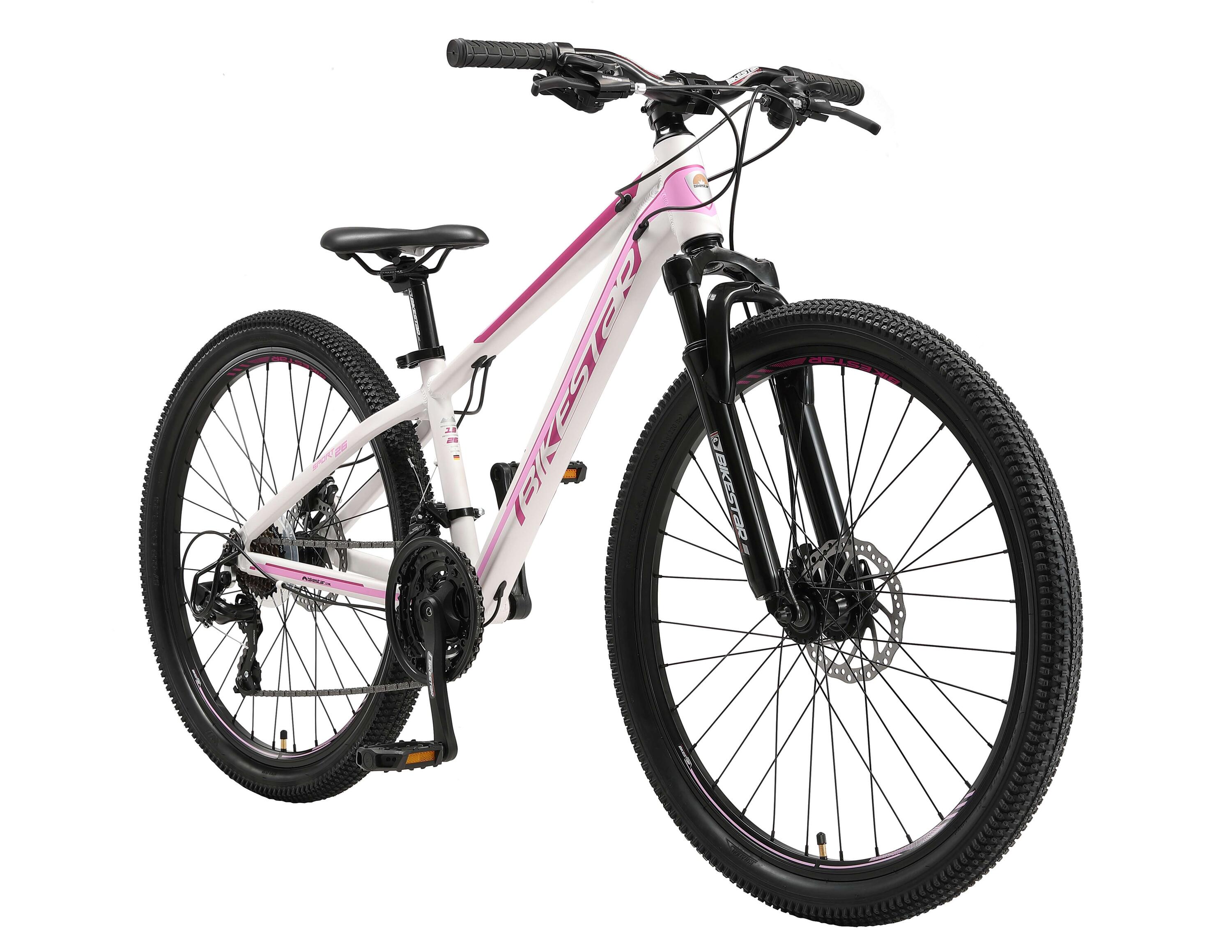 Bikestar Hardtail MTB, Sport, 26 Zoll, 21 Gang, weiß/pink 2/6