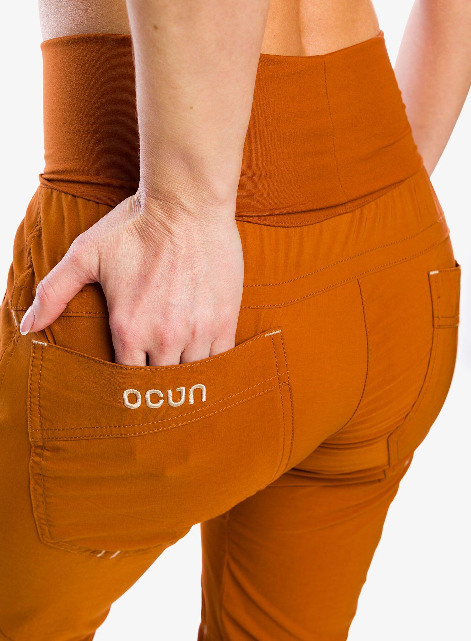 Shorts escalade femme Ocún Noya Eco caramel café en polyamide recyclé extensible 6/7