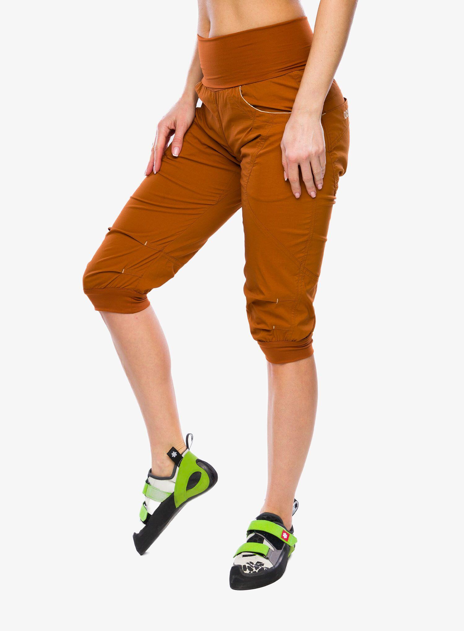 Shorts escalade femme Ocún Noya Eco caramel café en polyamide recyclé extensible 3/7
