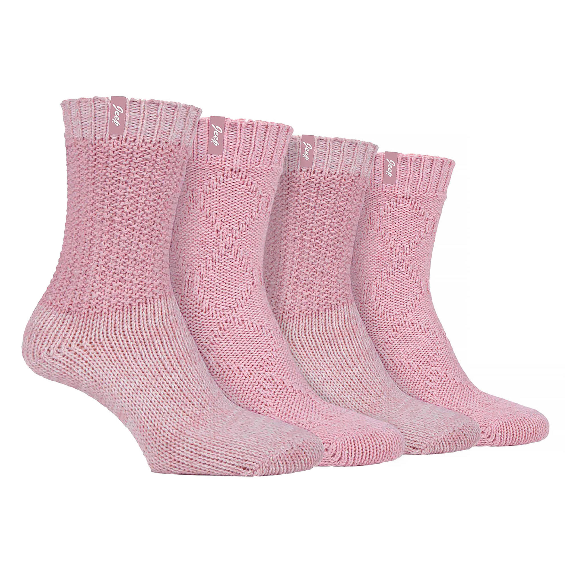 Ladies 4 Pack Wool Boot Socks | Casual Cable Knit Socks for Winter 3/6