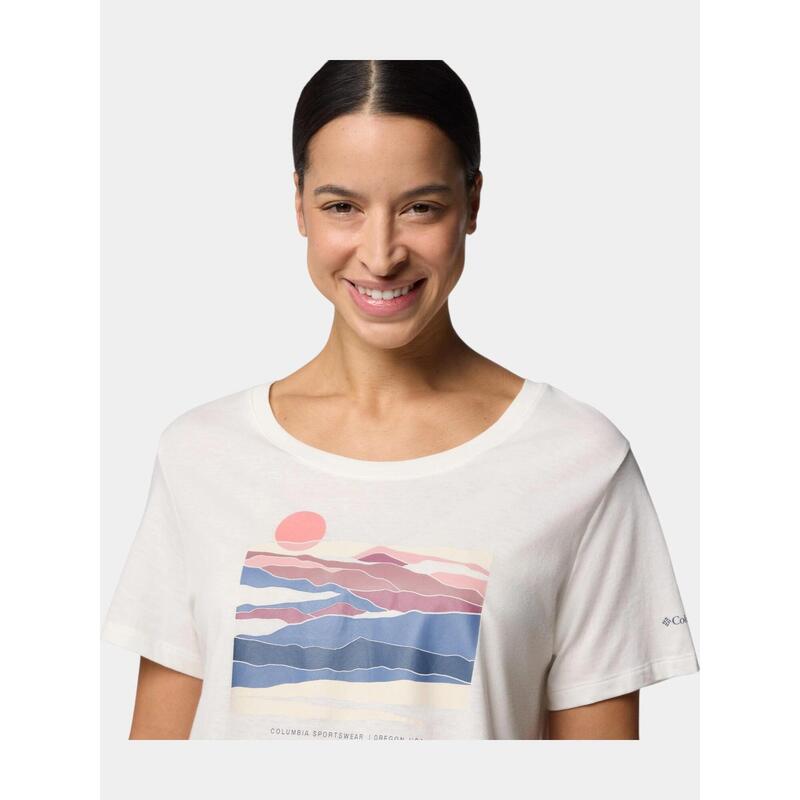 Koszulka bawełniana damska Columbia Ruby Springs Graphic Scoop Neck S/S