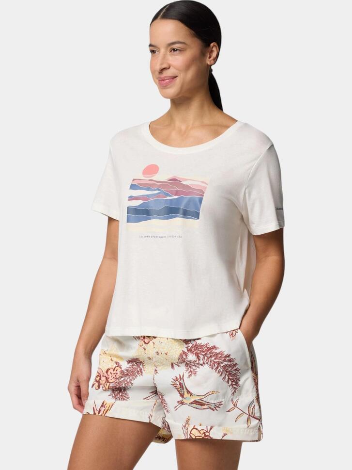 Koszulka bawełniana damska Columbia Ruby Springs Graphic Scoop Neck S/S