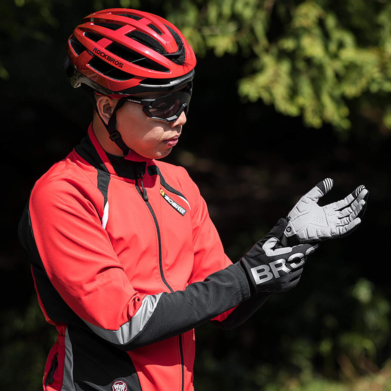 Rockbros Fahrradhandschuhe, gefüttert, lang 3/4