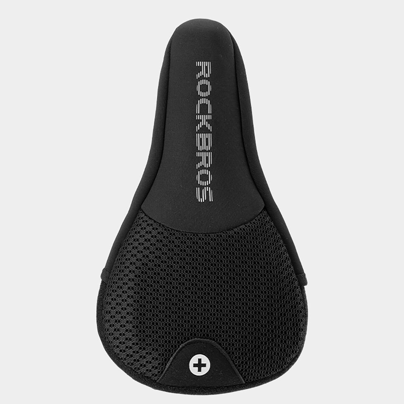 ROCKBROS Fietszadel, Comfortabel Fietszadel Breed Leren MTB Fietszadel Heren Dames Ergonomisch Gelzadel met Schokbestendige Veer, Zacht, Waterdicht Zwart 25 * 22cm