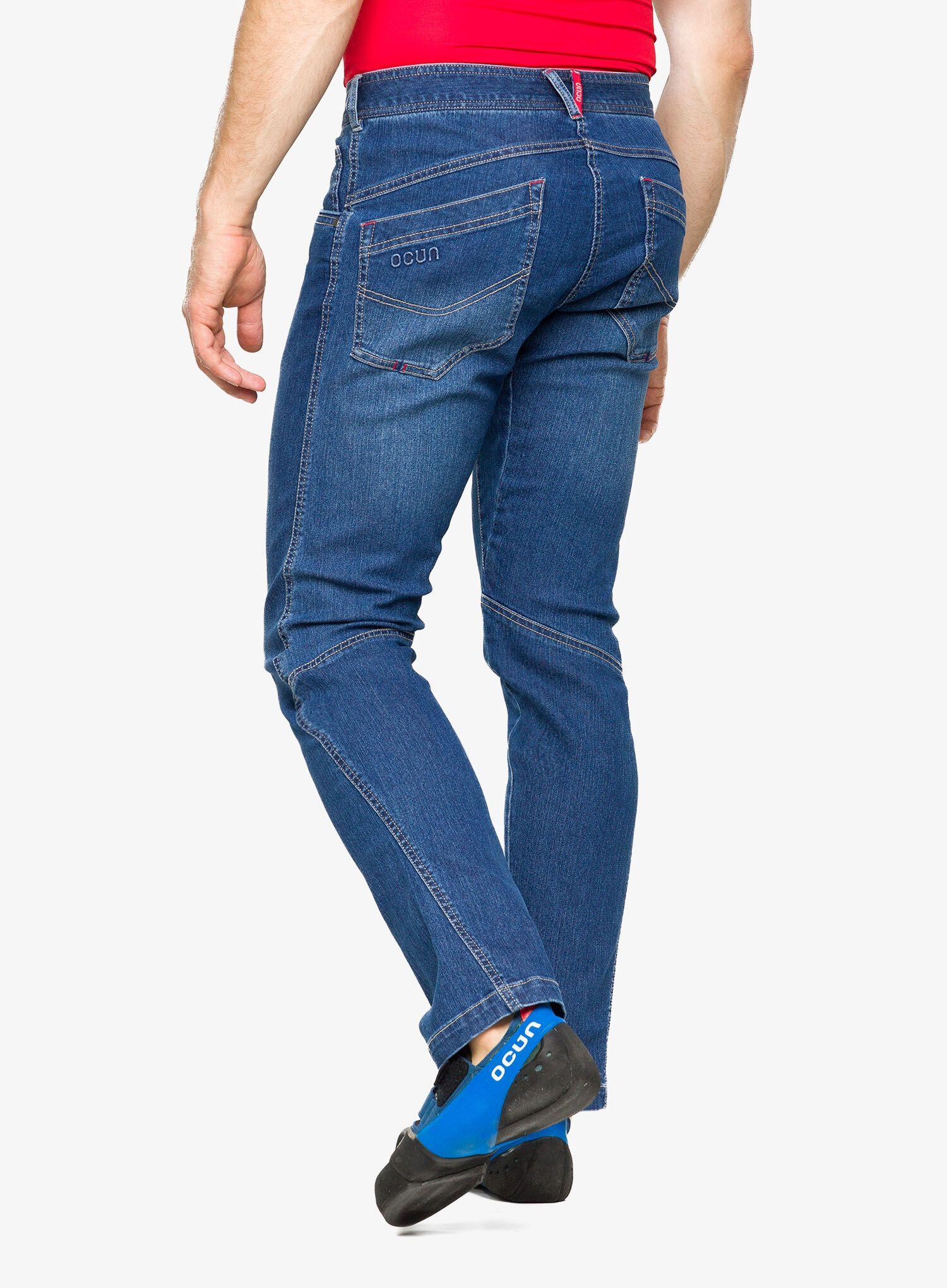 Jeans Ocun Typhoon Slim Fit bleu foncé denim extensible 2‑ways YKK 4/6