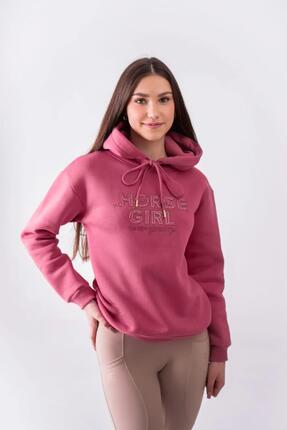 Horse Girl Sweat Équitation Femme Rose M