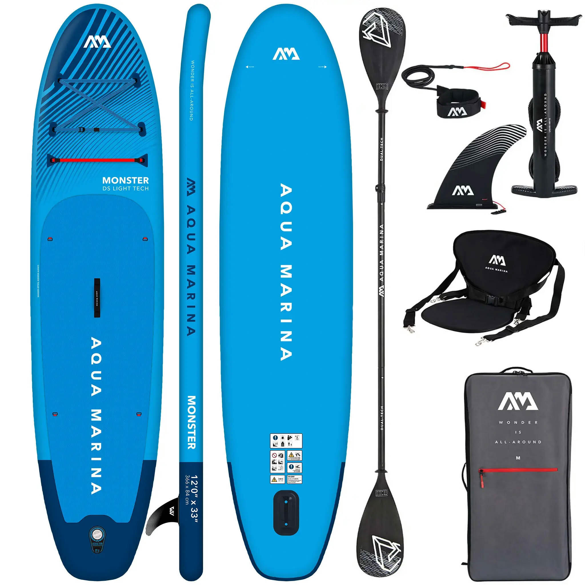 AQUA MARINA Nafukovací SUP Aqua Marina Monster 12'0" + COMBO