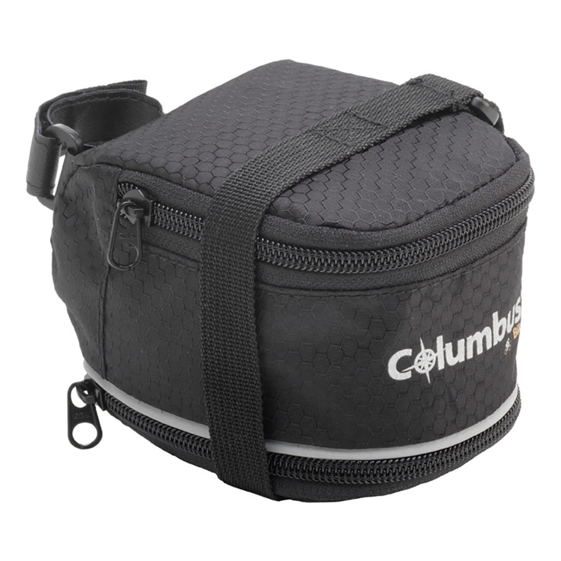 Bolsa extensible con crellamera para fijar al sillín de bicicleta . 1/3