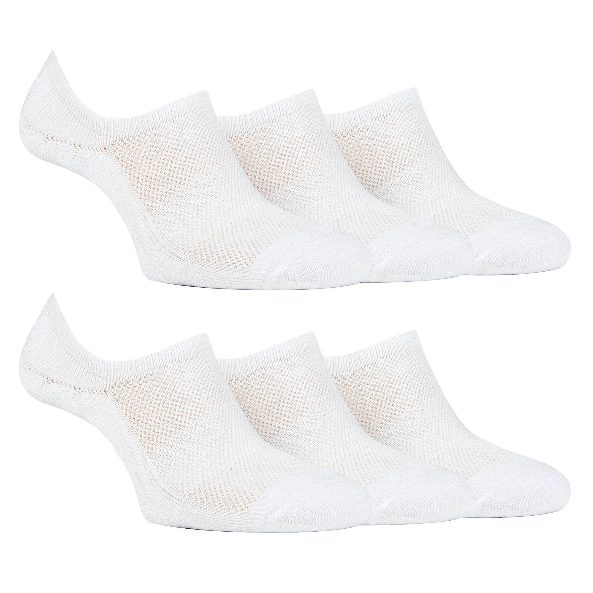 Paquet de 6 chaussettes invisibles en bambou pour femmes avec poignée au talon 3/4
