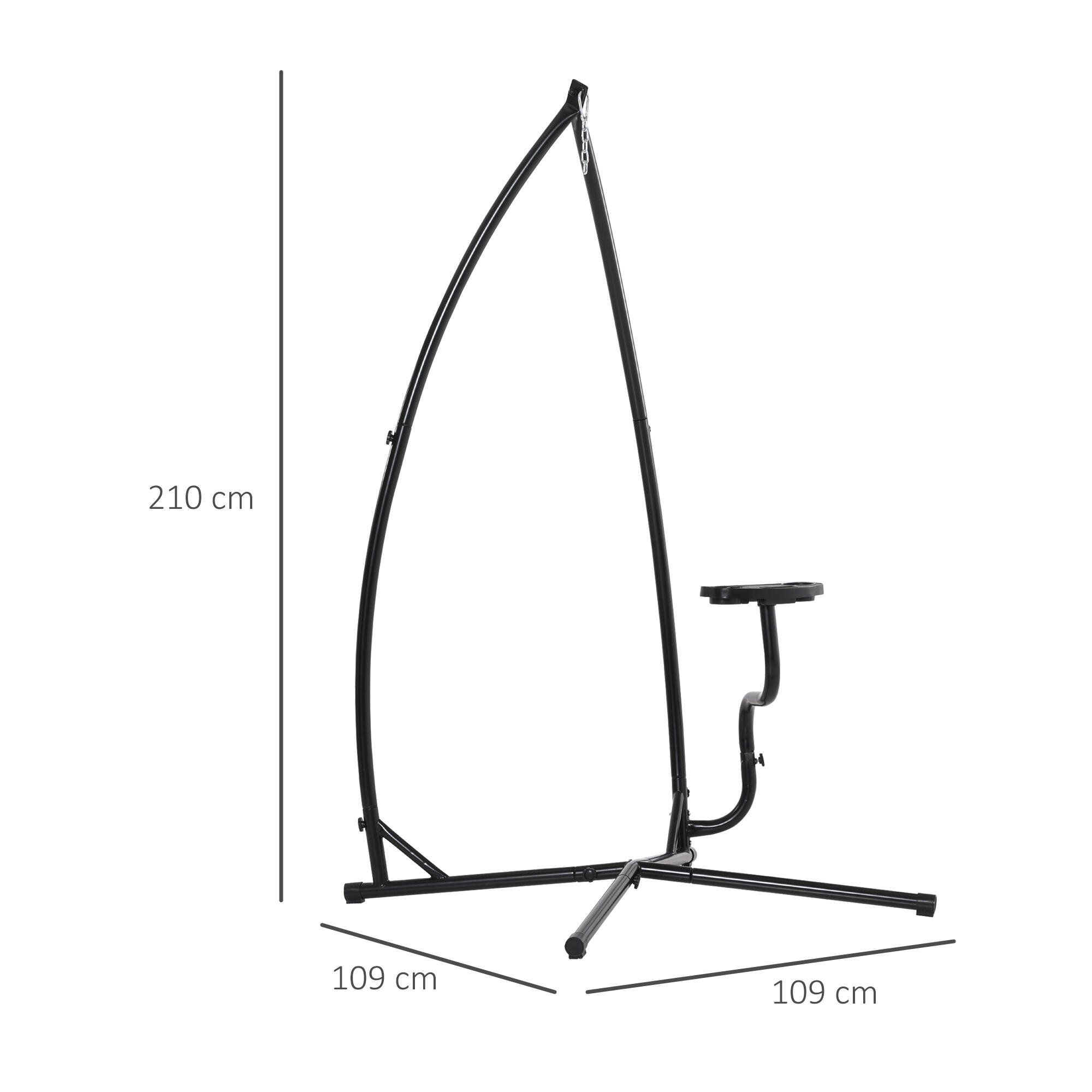 Soporte para Silla Colgante Outsunny 109x109x210 cm Negro 3/7