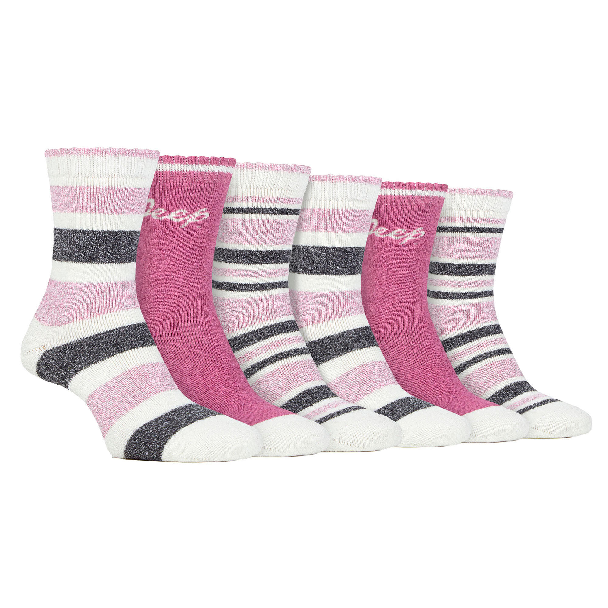 JEEP Ladies 6 Pack Walking Boot Socks | Performance Outdoor Socks for Hiking