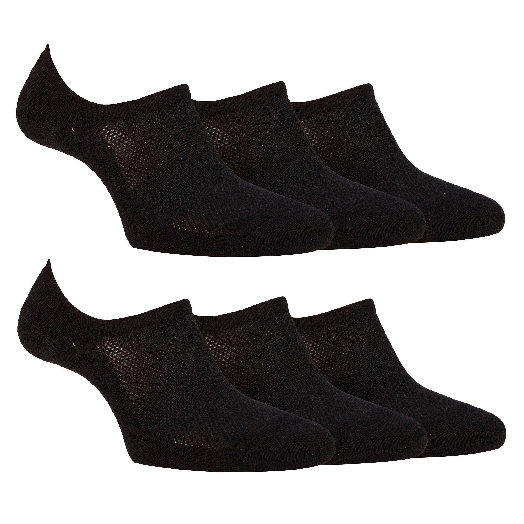 Ladies 6 Pack Bamboo No Show Socks | Invisible Socks with Heel Grip 3/4