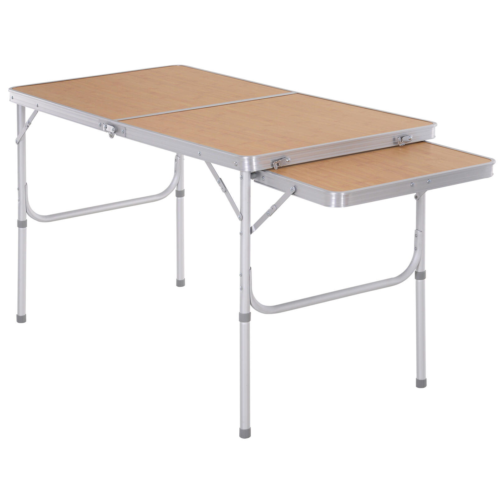 OUTSUNNY Mesa Plegable de Camping Outsunny 153x60x70 cm Natural Bambú Color