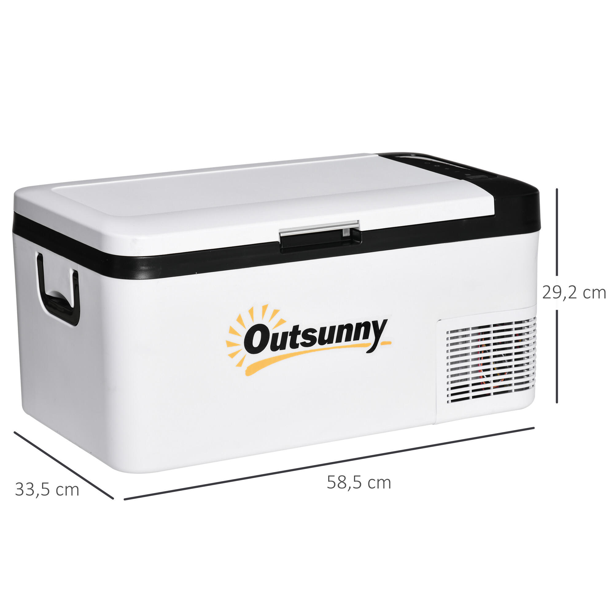 Nevera Congelador de Compresor Outsunny 58.5x33.5x29.2 cm Blanco 3/8