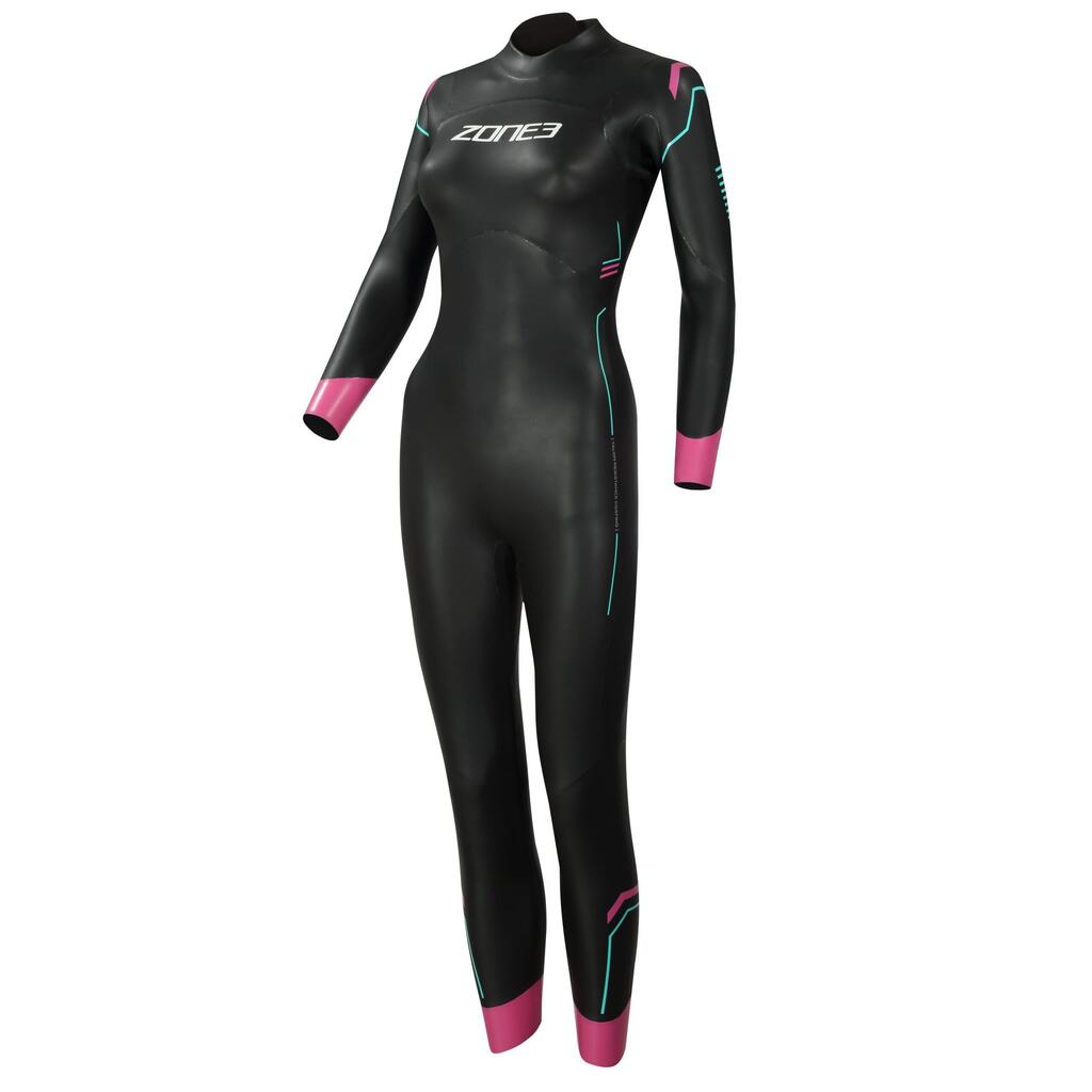 2024 Agile Swim Wetsuit - Black / Pink / Turquoise