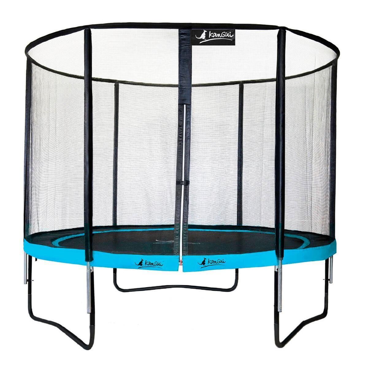 Kangui - Trampoline De Jardin Rond 305 Cm + Filet De Sécurité | Punchi Bleu 300 - Trampoline - Bleu - Decathlon