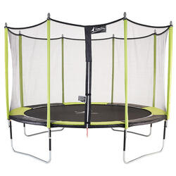 Trampoline de jardin 365 cm + filet de sécurité JUMPI Vert/Noir 360