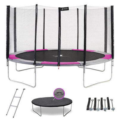 RALLI Pink Trampolin Ø430 mit Leiter, Abdeckung, Verankerungsset