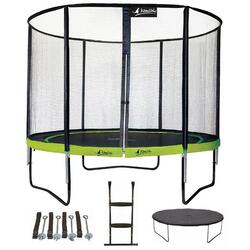 Trampoline 305 cm + filet + échelle + bâche + kit ancrage PUNCHI Vert