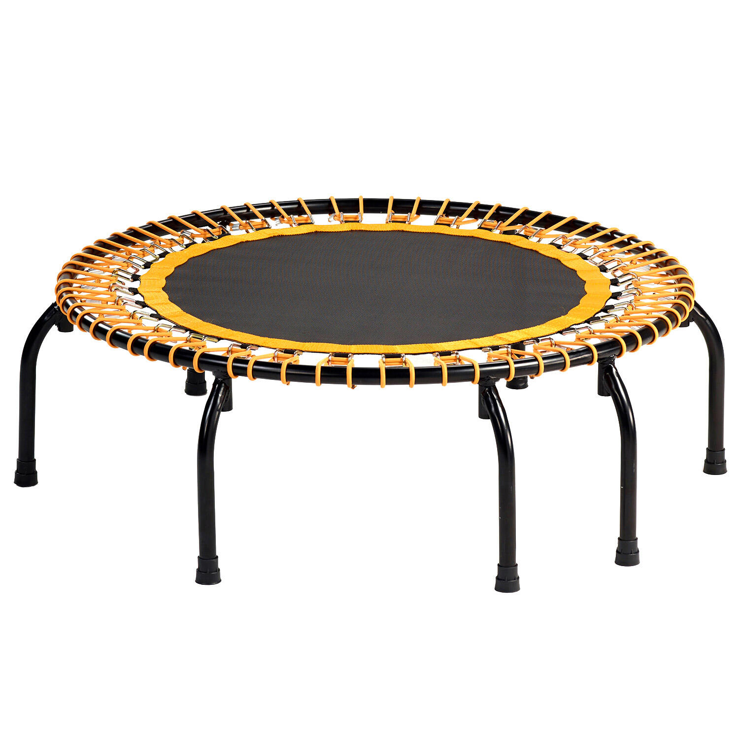 Trampoline Fitness HOMCOM – Diam. 100 Cm, 30 élastiques Bungee, Guidon Réglable 116-132 Cm, Charge 100 Kg, Pour Cardio Et Musculation