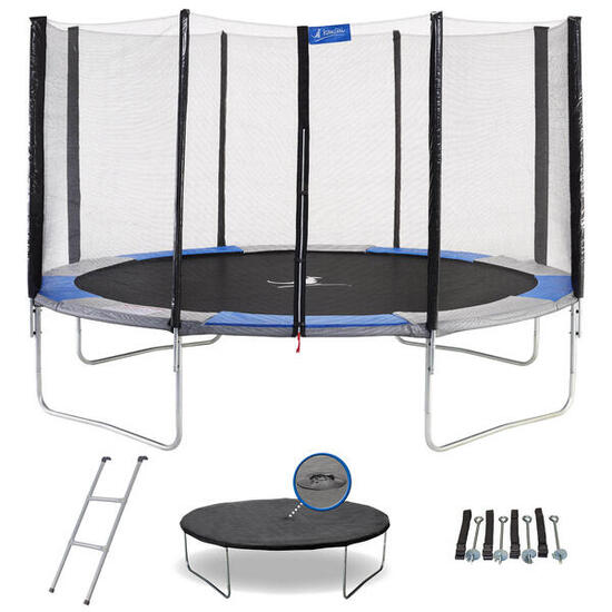 Trampolino rotondo Ø430cm con rete scaletta copertura e kit di ancoraggio