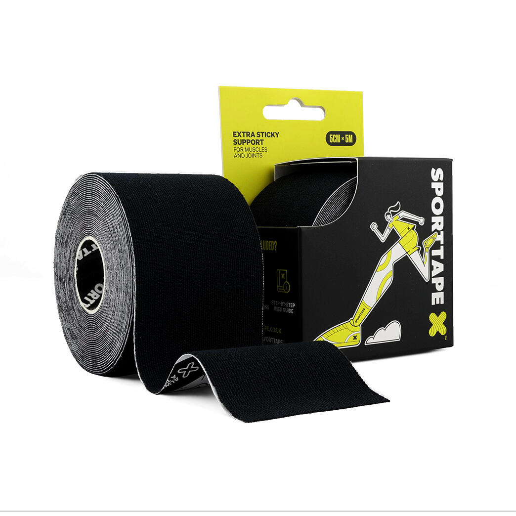 SPORTTAPE KINESIOLOGY TAPE - 5CM x 5M - BLACK