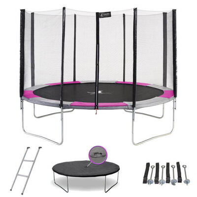 RALLI Pink Trampolin Ø360 mit Leiter, Abdeckung, Verankerungsset