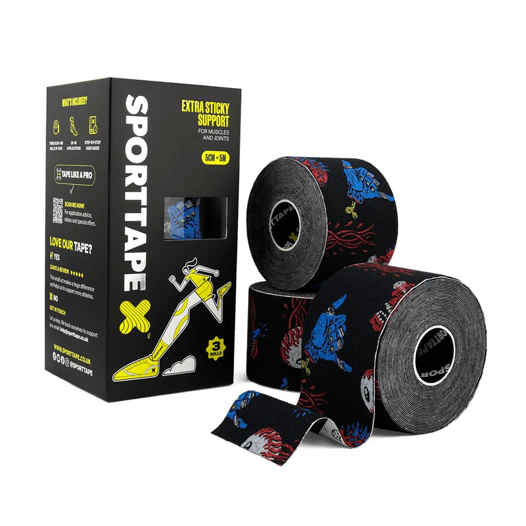 SPORTTAPE KINESIOLOGY TAPE - 5CM X 5M - PUNK - PACK OF 3 ROLLS