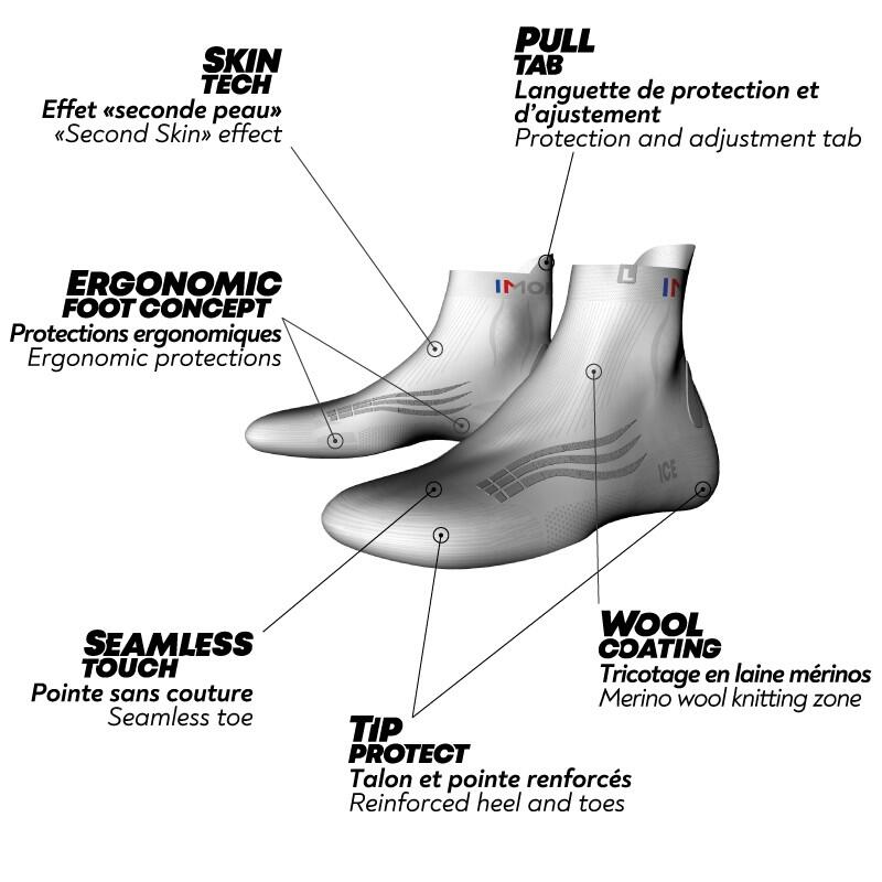 Chaussettes De Running Monnet Run Ice Gris 5/5