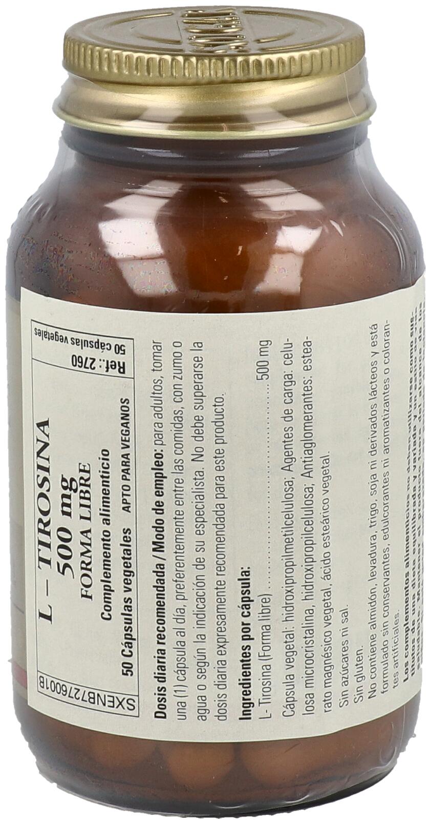 L-Tirosina 500 mg 50 Cápsulas 2/3