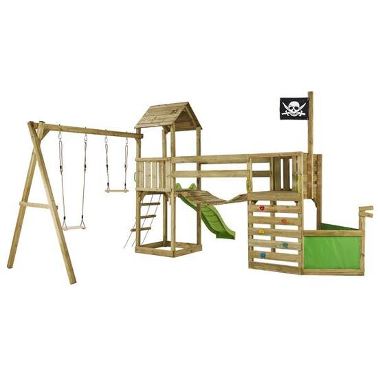 Piratenspielplatz mit Aussichtspunkt und Hütte auf Plattform WILLI
