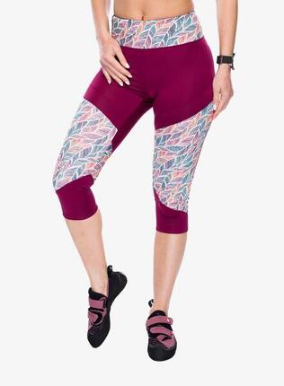Legging 3/4 femme Ocún Rhea bordeaux élast polyester poche