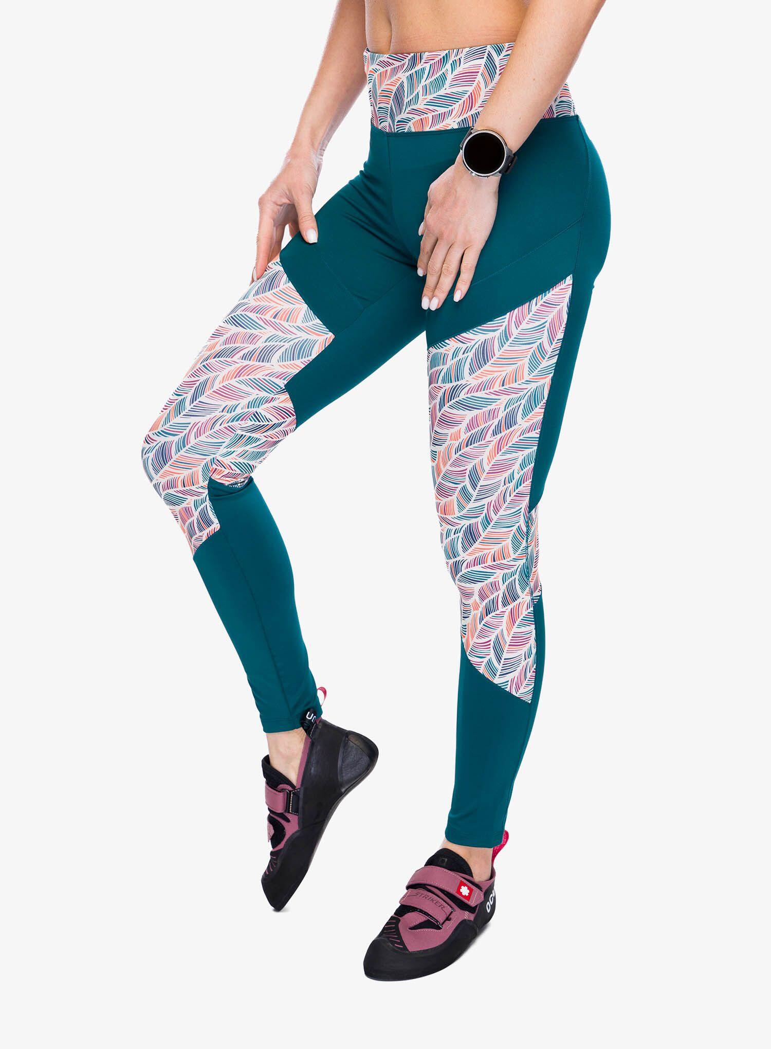 Legging Escalade Ocún Rhea vert deep teal ligero elástico (87% poliéster) 3/5