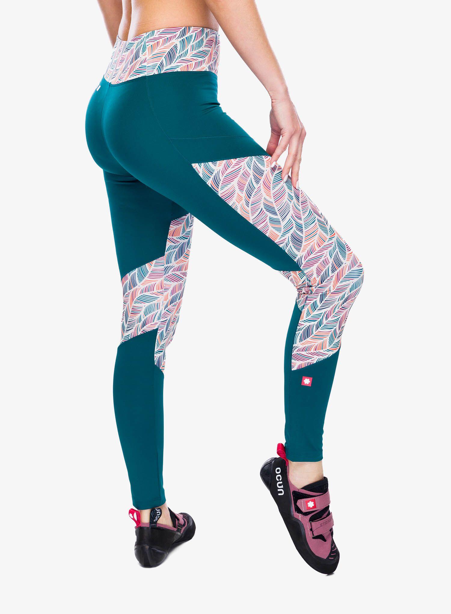 Legging Escalade Ocún Rhea vert deep teal ligero elástico (87% poliéster) 4/5
