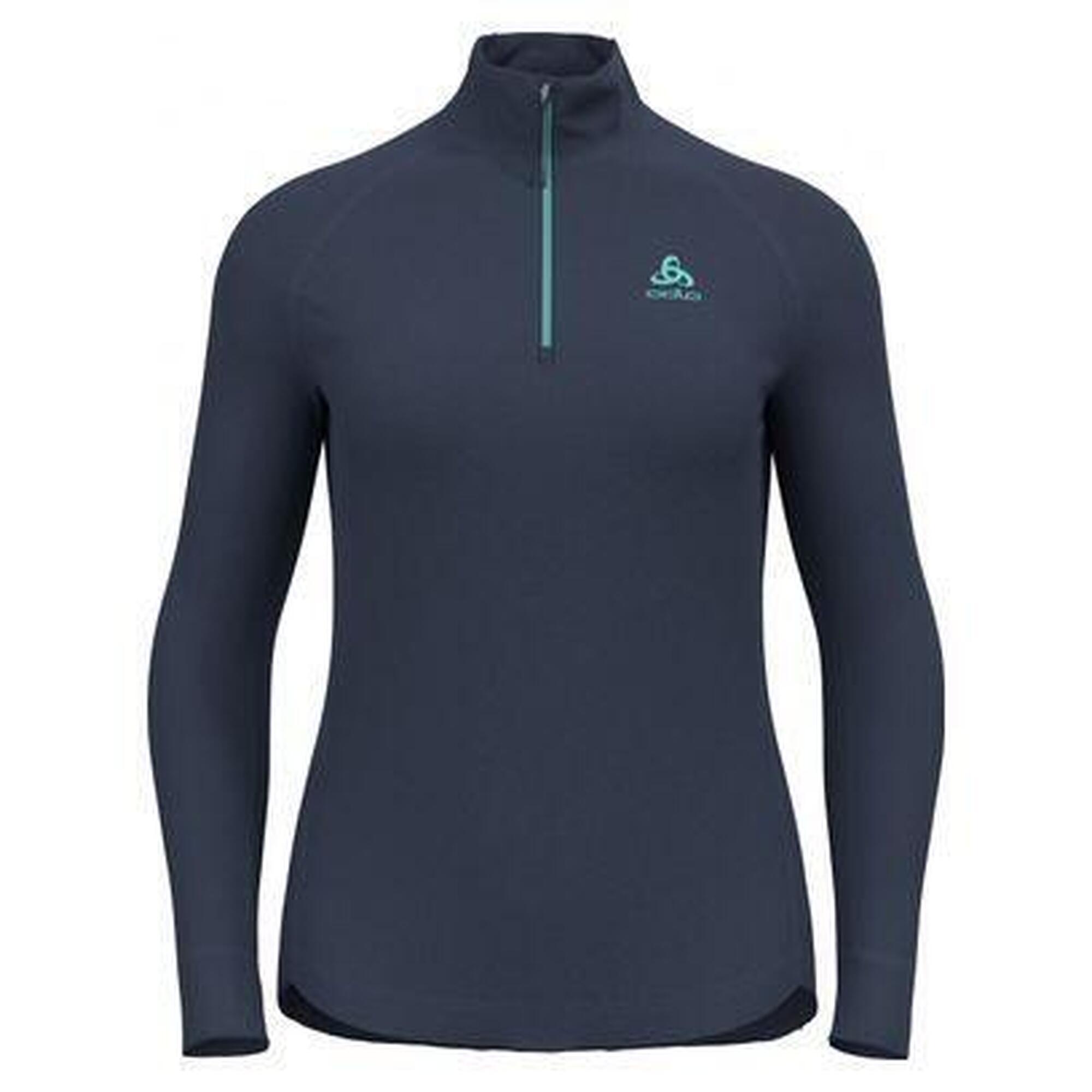 Odlo - Pull Thermique 1/2 Zip Odlo Berra Bleu Femme - T-shirt Manches Longues - Bleu - Decathlon
