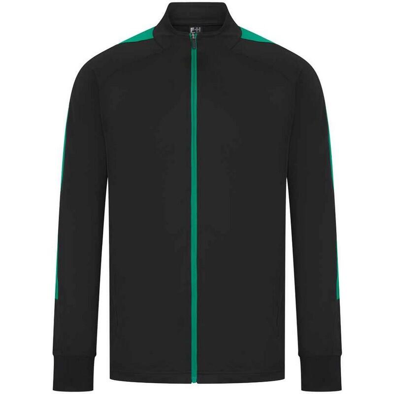 Finden & Hales Mens Contrast Panel Knitted Tracksuit Top