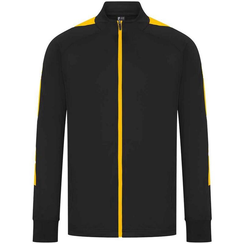 Finden & Hales Mens Contrast Panel Knitted Tracksuit Top