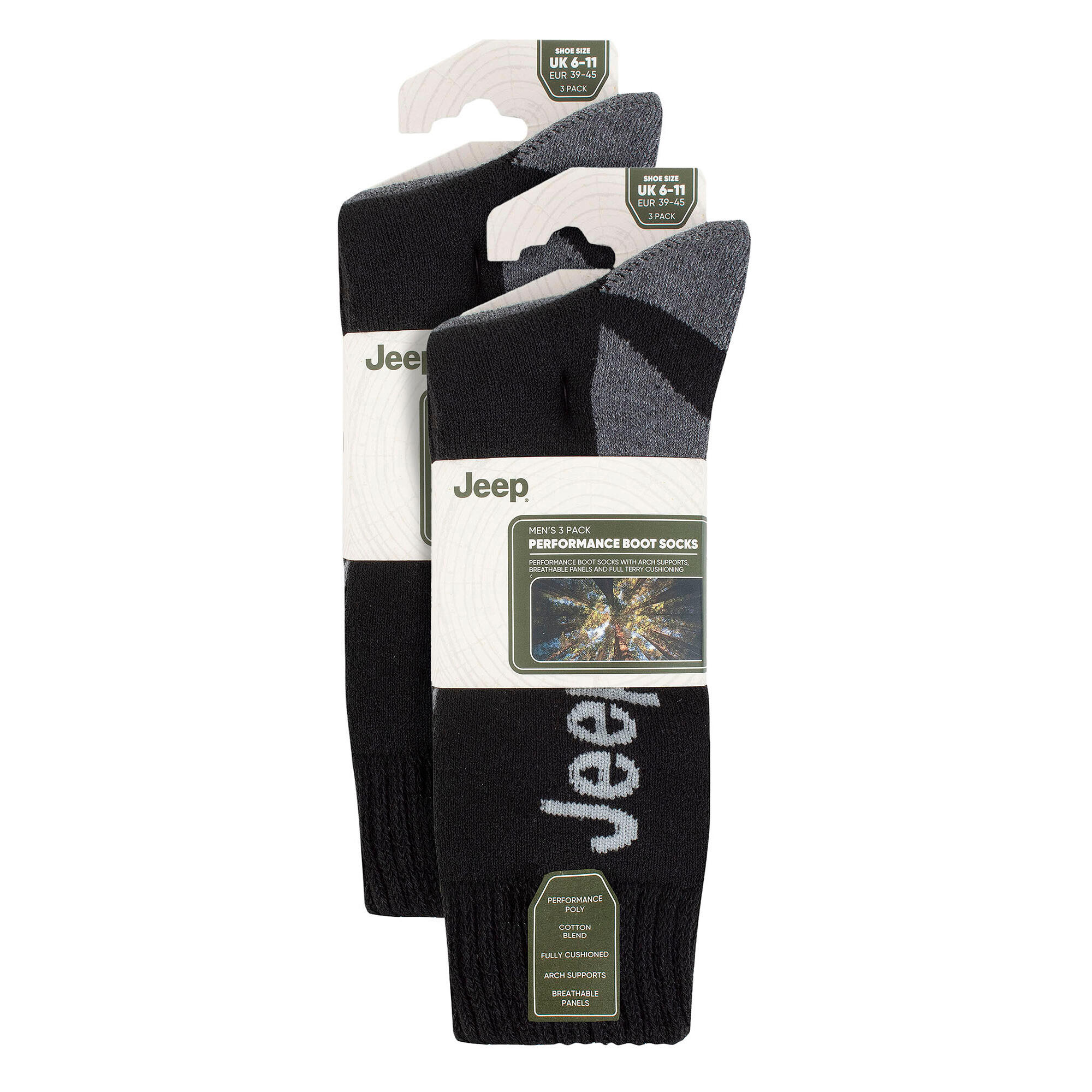 Paquet de 6 chaussettes d'extérieur pour bottes de marche pour hommes 2/4