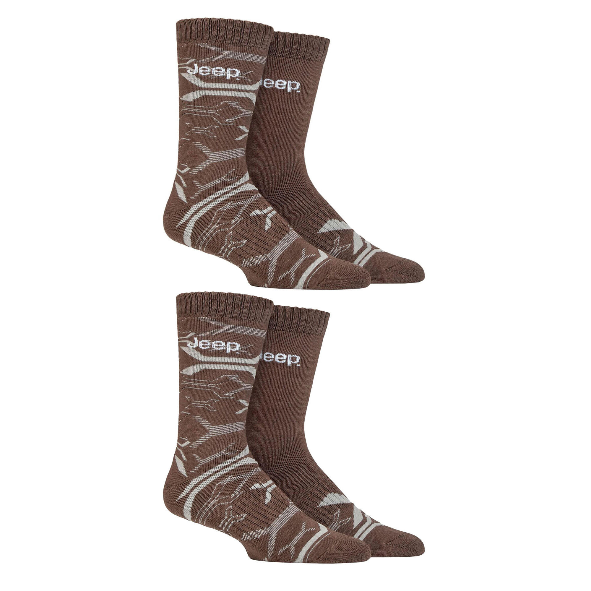 Jeep - Chaussettes de bottes épaisses en bambou pour hommes 4 paires 3/4