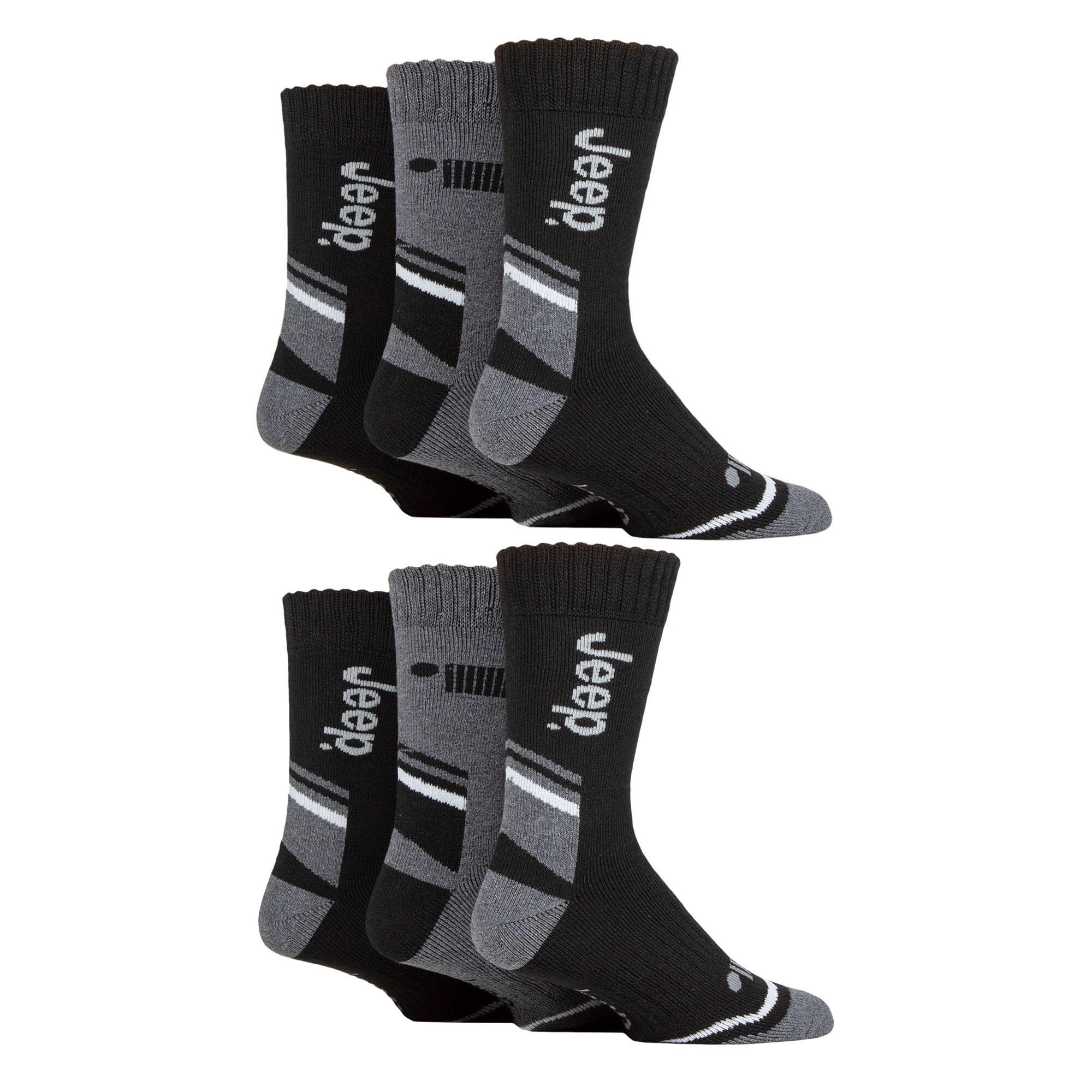 Paquet de 6 chaussettes d'extérieur pour bottes de marche pour hommes 3/4
