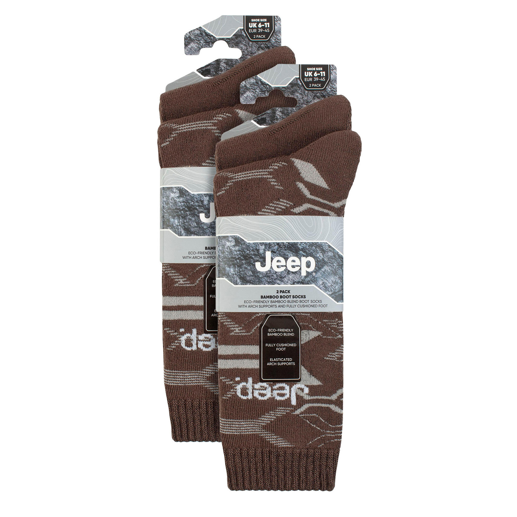 Jeep - Chaussettes de bottes épaisses en bambou pour hommes 4 paires 2/4