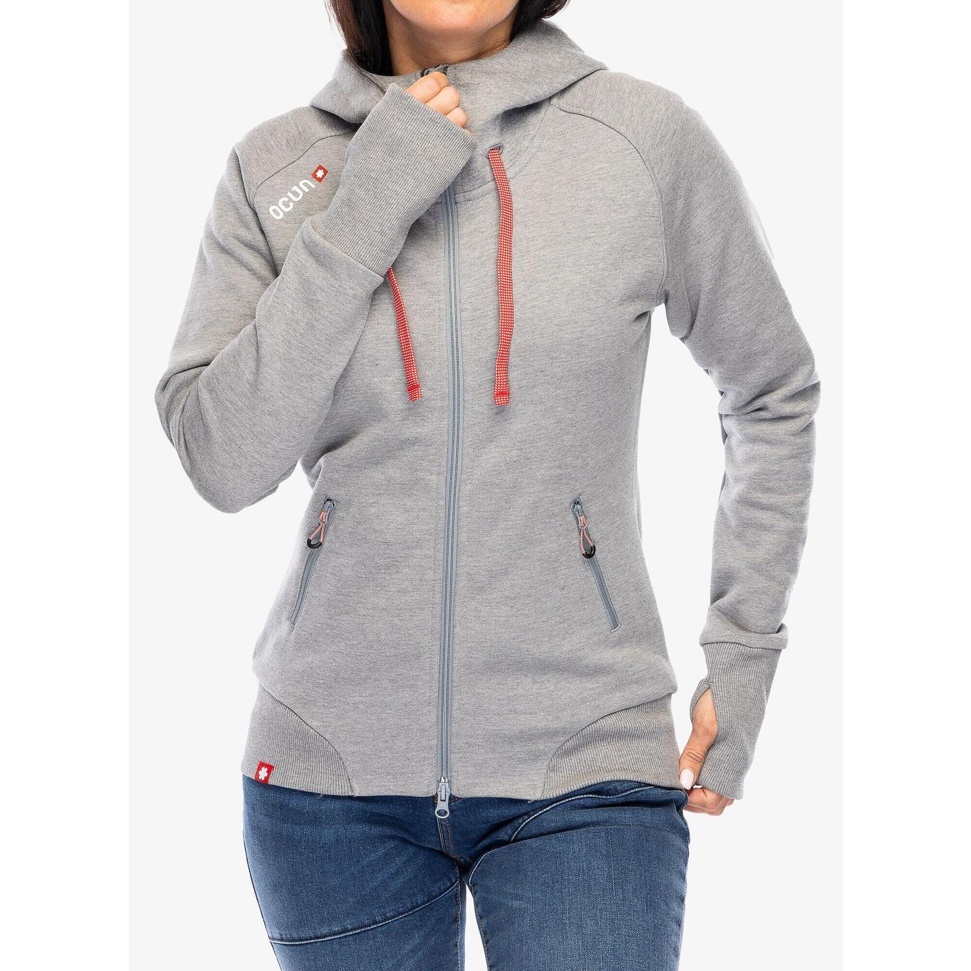 Ocun - Hoodie Zippé Ocún Femme Gris Paloma 80% Coton Capuche Ykk Bidirectionnelle - Sweat-shirt - Gris - Decathlon
