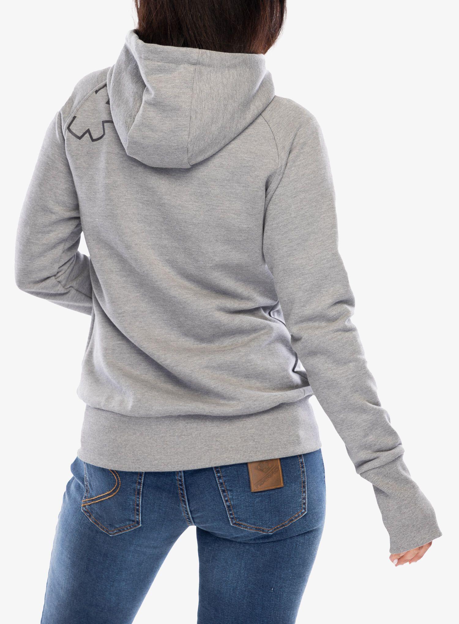 Hoodie zippé Ocún femme gris paloma capuche coton stretch YKK double sens 2/7