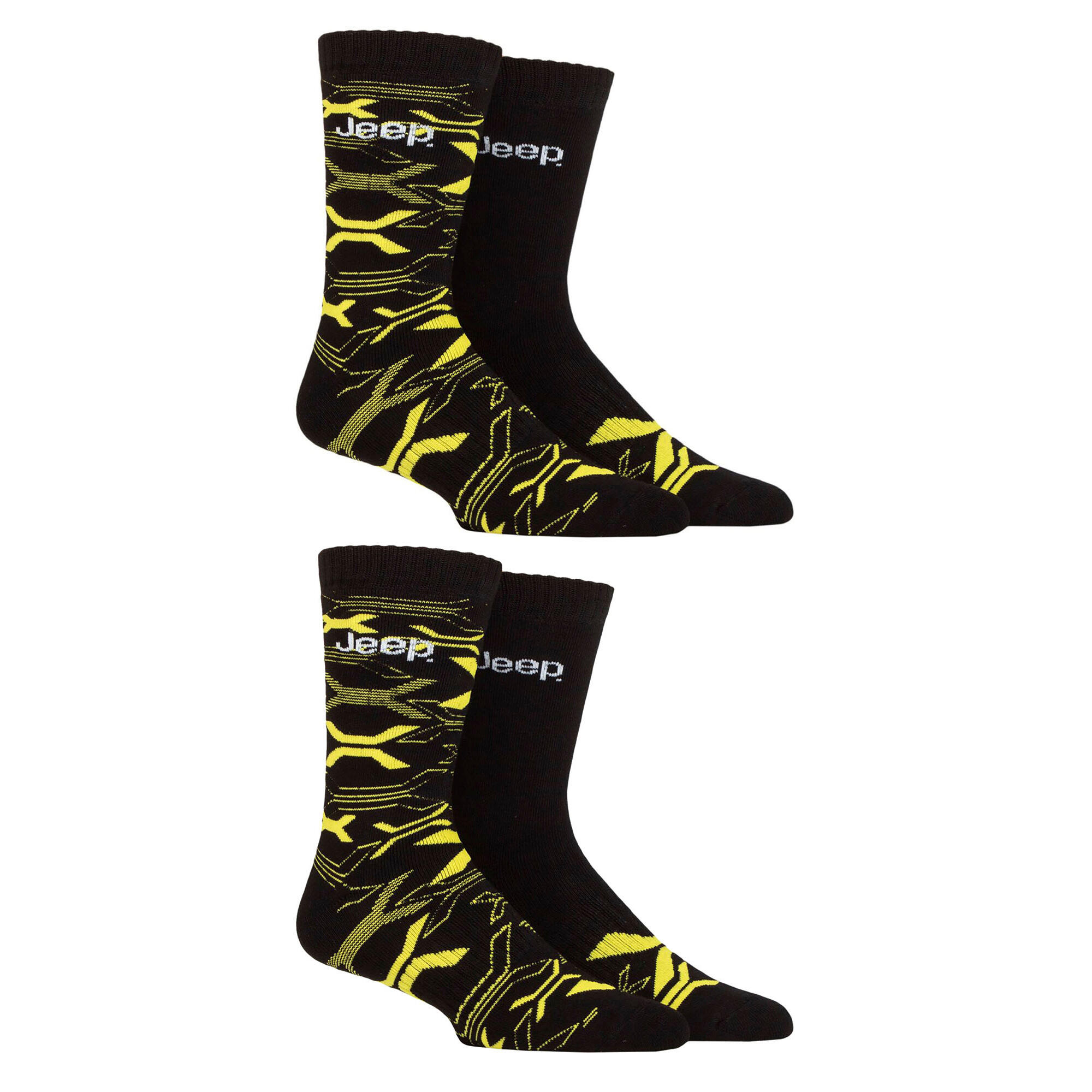 Jeep - Chaussettes de bottes épaisses en bambou pour hommes 4 paires 3/4