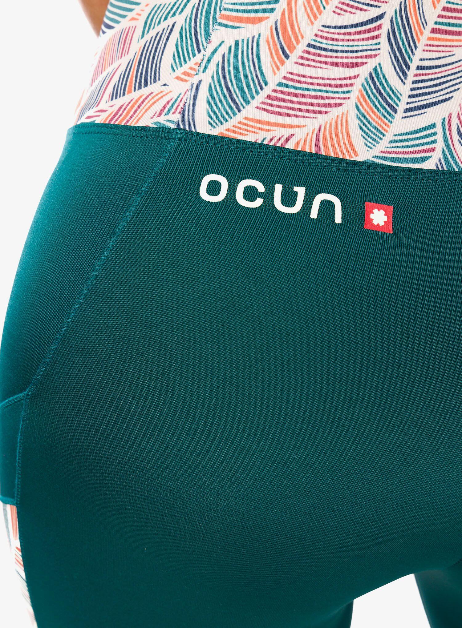 Legging mujer Ocún RHEA 3/4 green deep teal elástico 87% poliéster 13% elastano 6/6