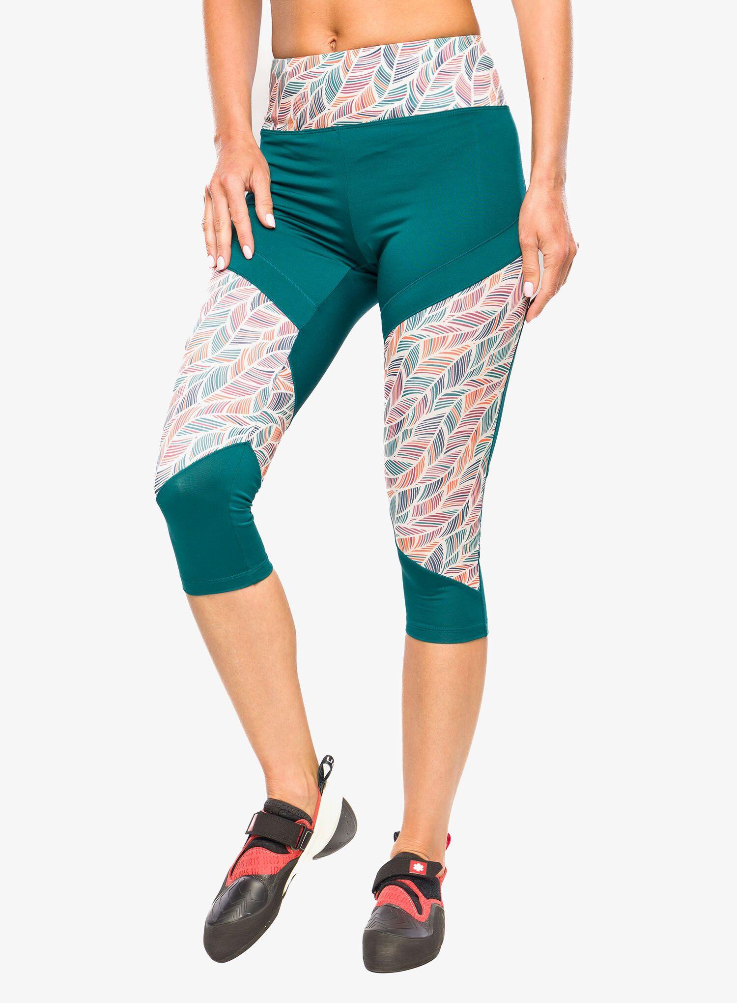 Legging mujer Ocún RHEA 3/4 green deep teal elástico 87% poliéster 13% elastano 3/6