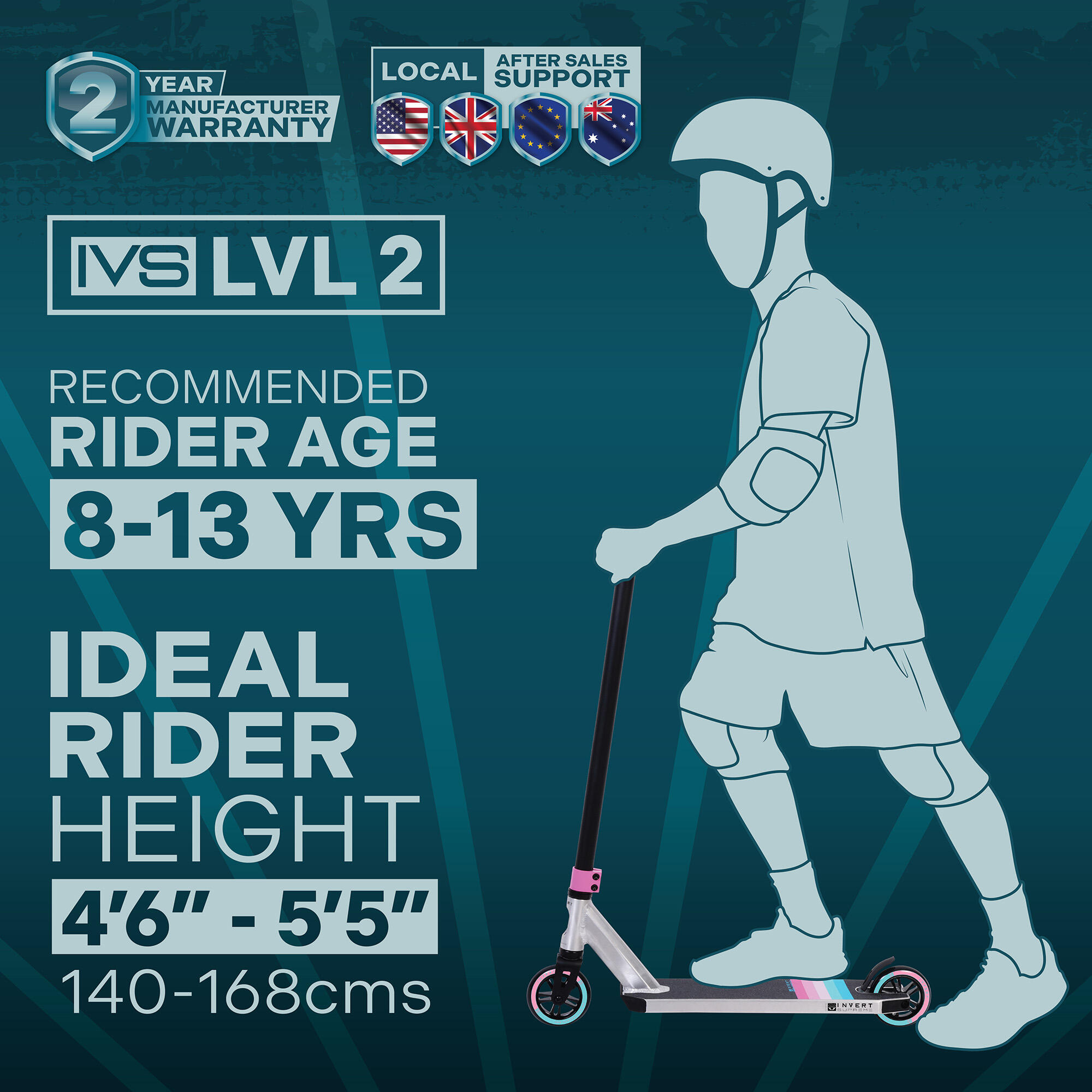 Invert Supreme 2-8-13 Trottinette – Raw/Black/Pink 6/7