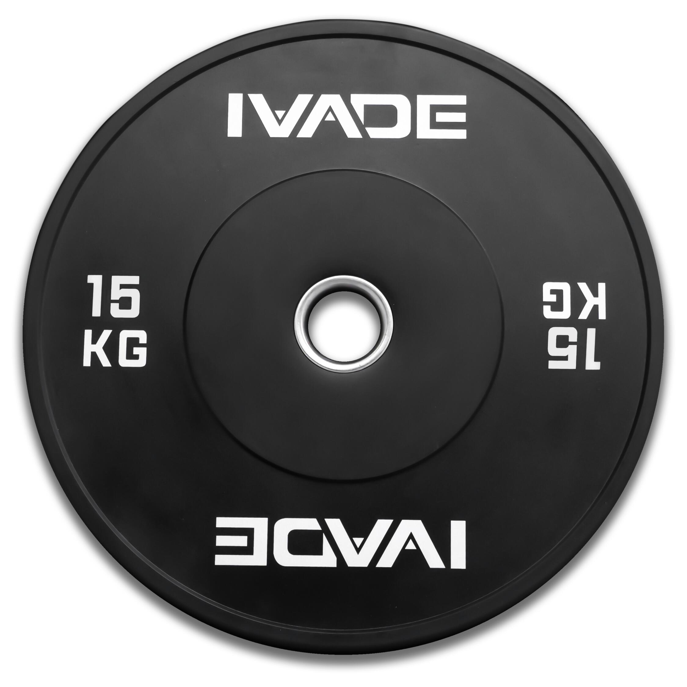 15 kg x 2 Plates BLACK BUMPER (2" Hole) MD Model - IRONTEC