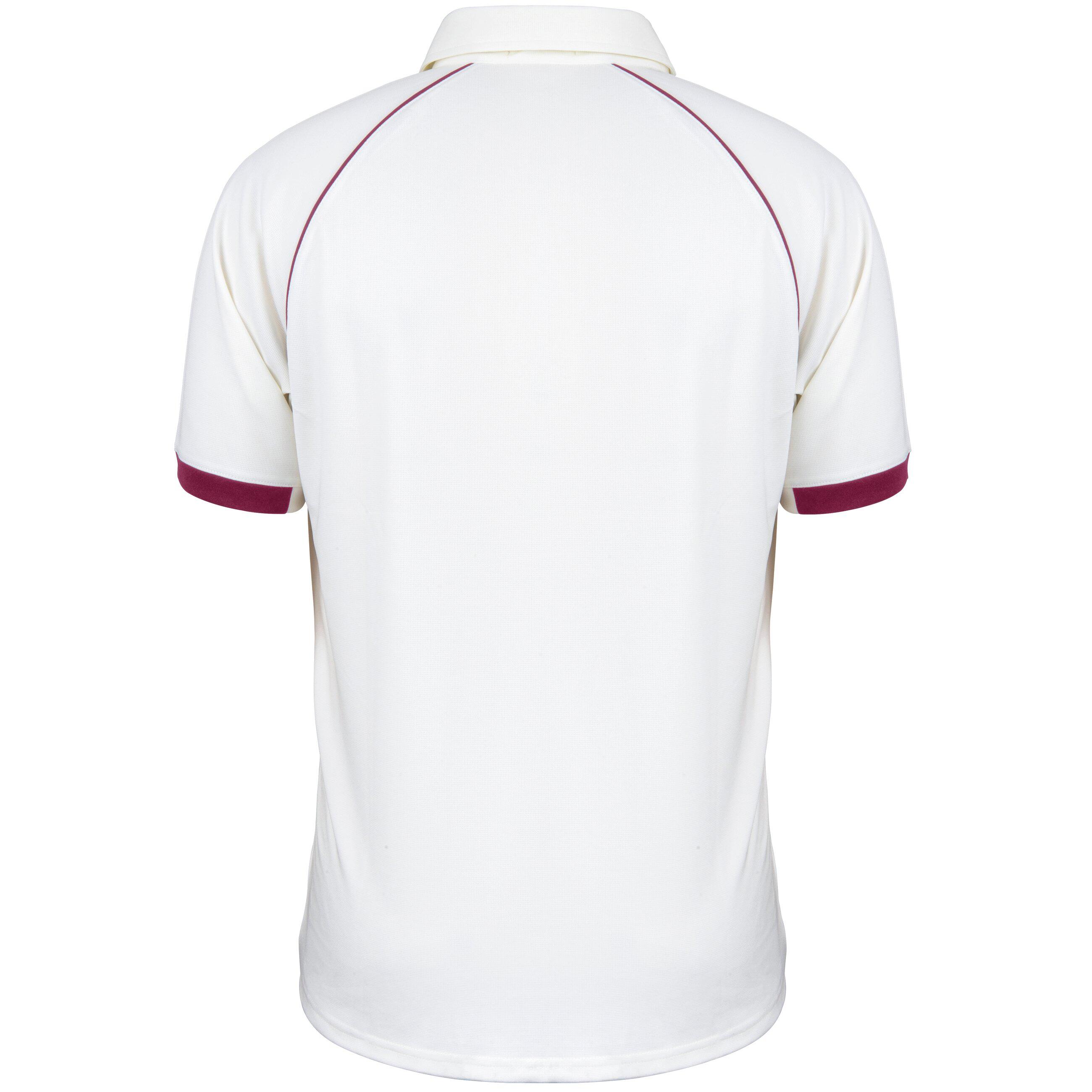 GRAY-NICOLLS Matrix V2 S/S Playing Shirt,Ivory/Maroon,Junior